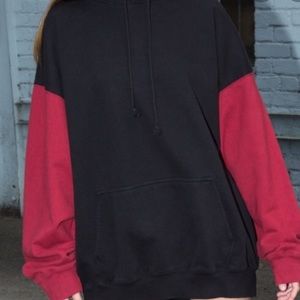 Black and red color block brandy sweatshirt